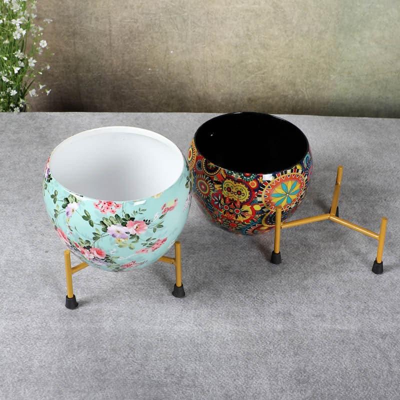 Bloom Blush Planter  With Stand - Set Of Two media 5