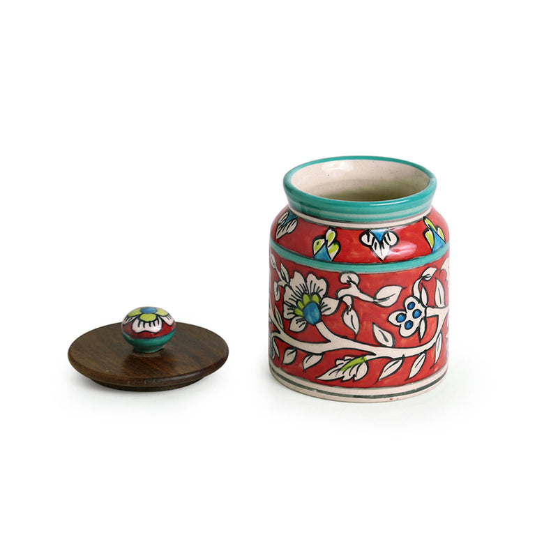 Panchmi Flora Handpainted Storage Jar - 410 mL media 5