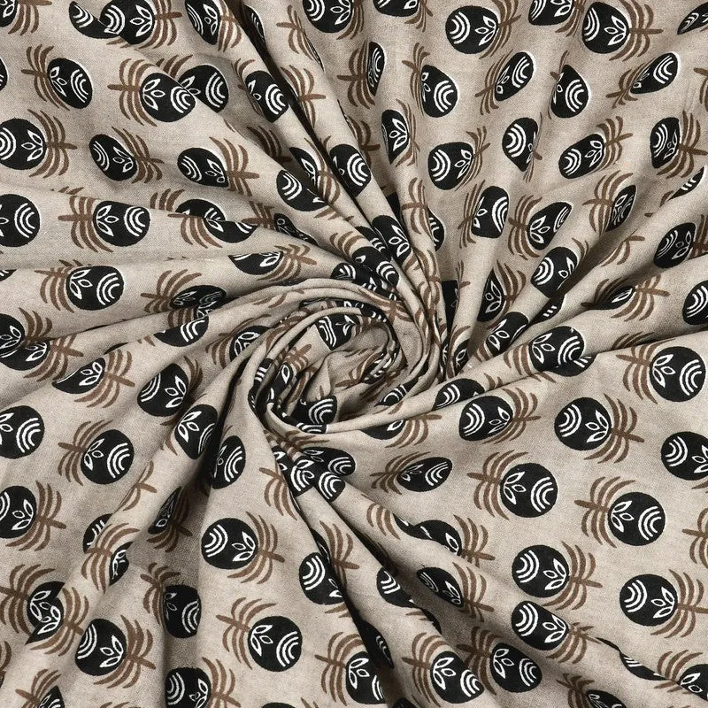 Floriya Cotton Bedsheet (Brown,Black) - 240 TC media 5