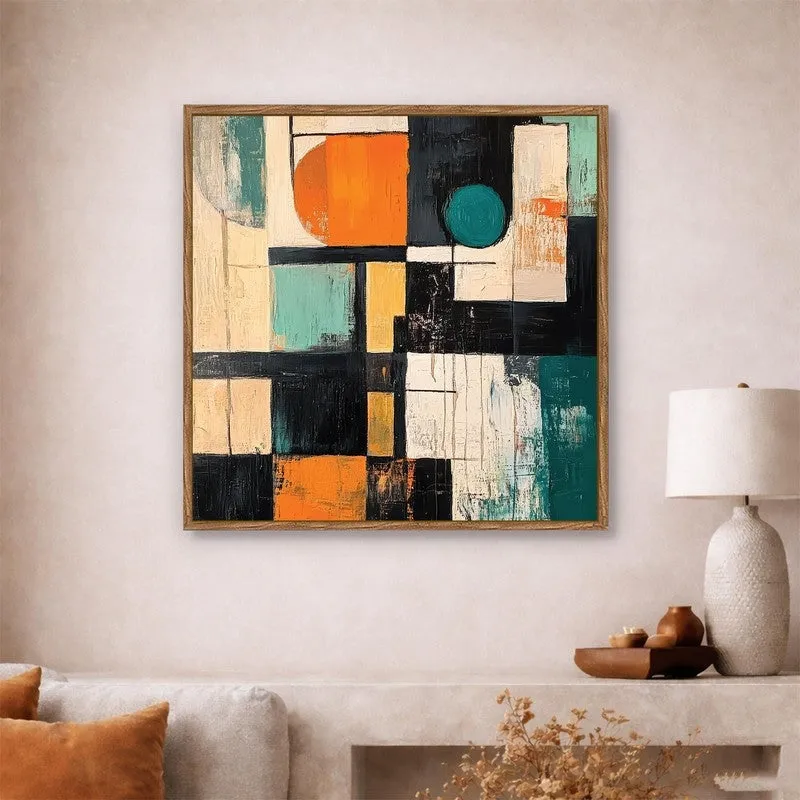 Color Geometry Canvas Wall Art With Frame media 3