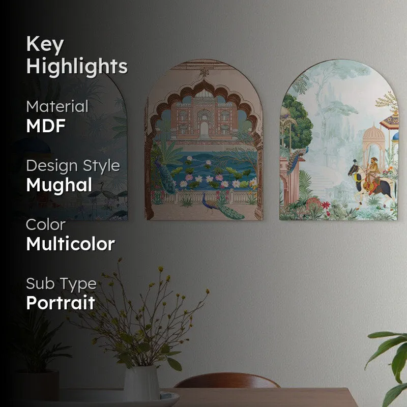 Royal Ritual Wall Painting - Set Of Three media 2