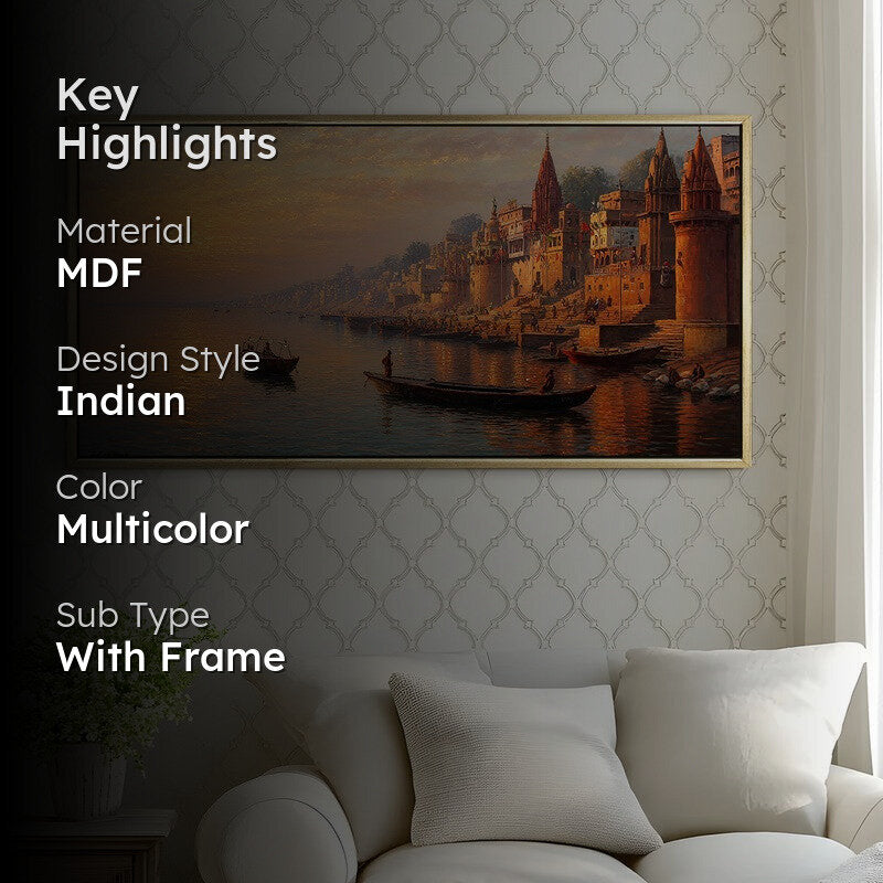 Golden Ghats of Banaras Wall Art media 2