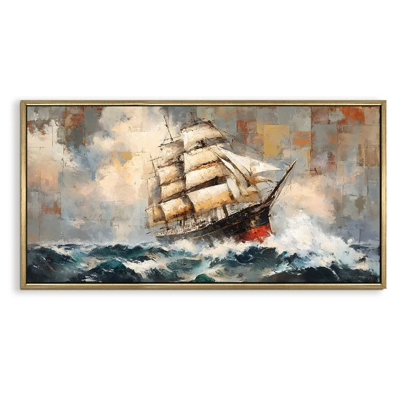 Rolling Waves Canvas Wall Painting With Frame media 3