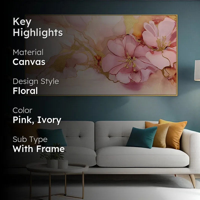 Rosa Ruffle Floral Canvas Wall Painting media 2