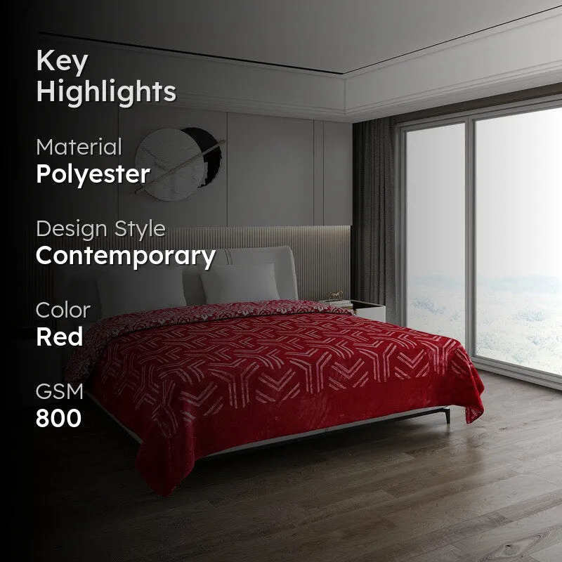 Monte Carlo Crimson Dreamscape Blanket (Red)- 800 GSM media 2