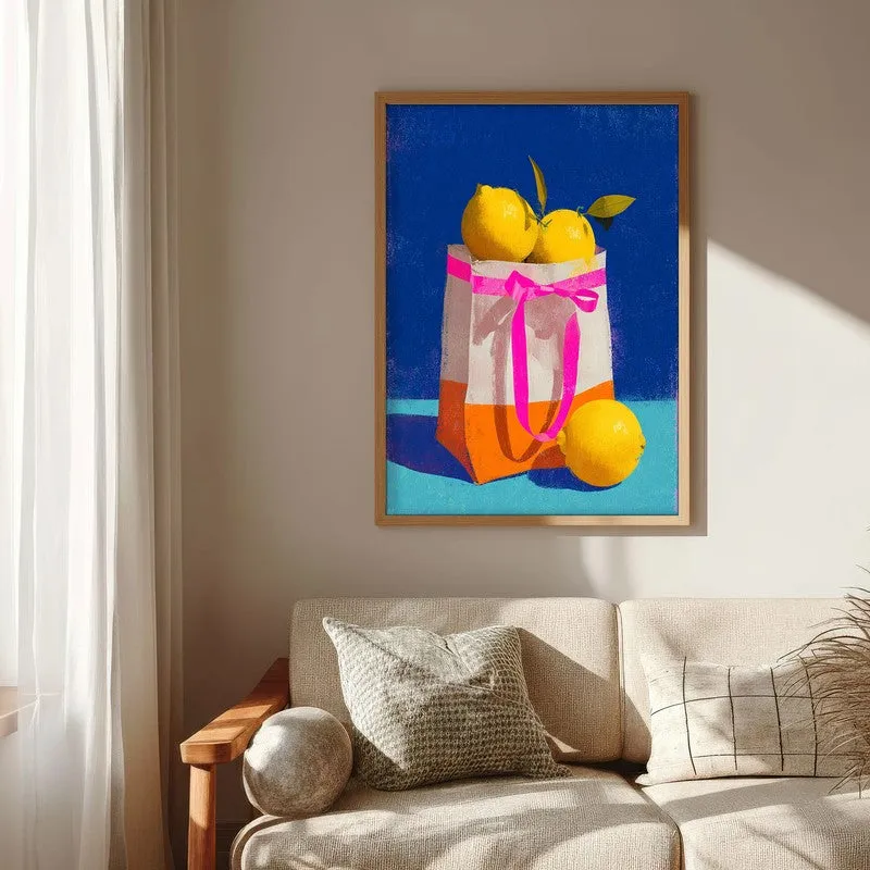 Juicy Lemonade Canvas Wall Painting - Brown Frame media 6