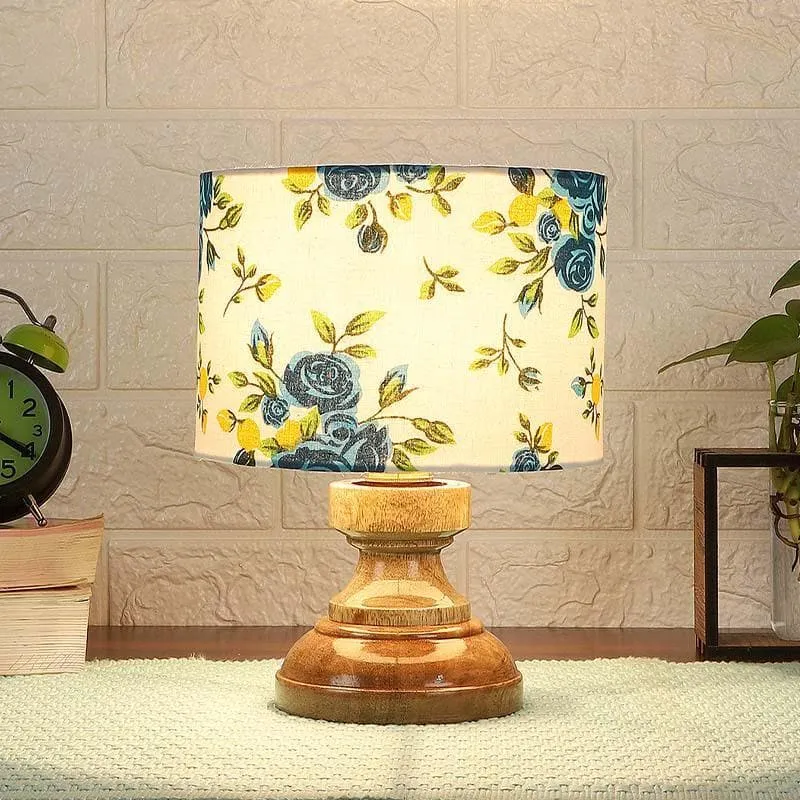 Blu Blooms Fabric Table Lamp - Multicolor media 1