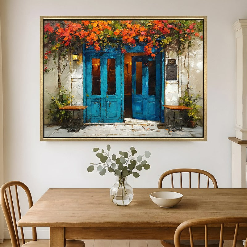Cobalt Quiet Canvas Wall Painting With Frame