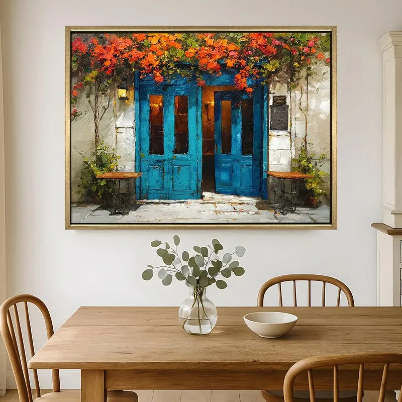 Cobalt Quiet Canvas Wall Painting With Frame media 1