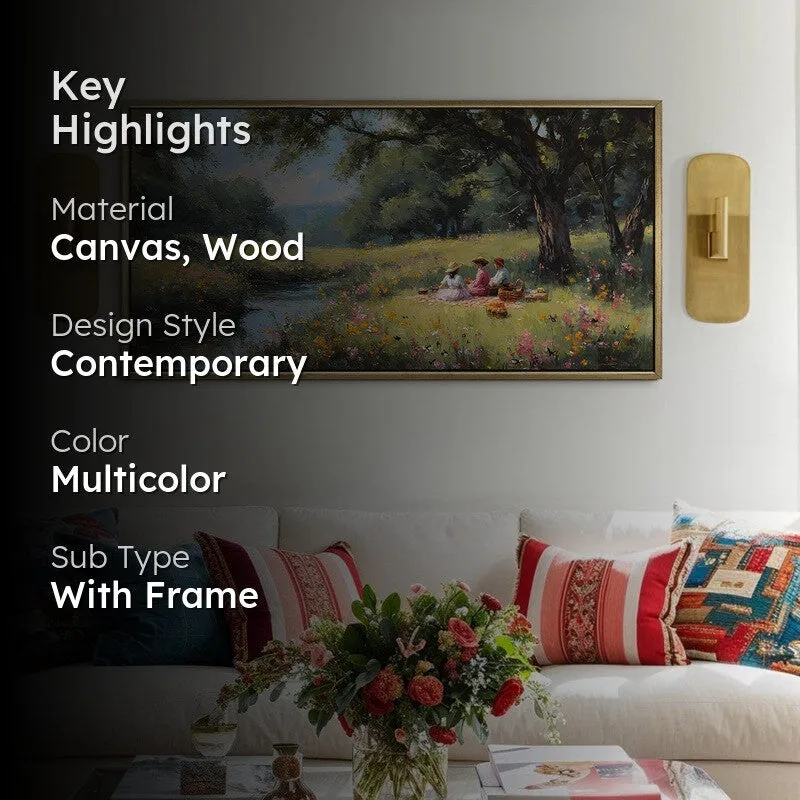 Meadowtime Canvas Wall Painting With Frame media 2