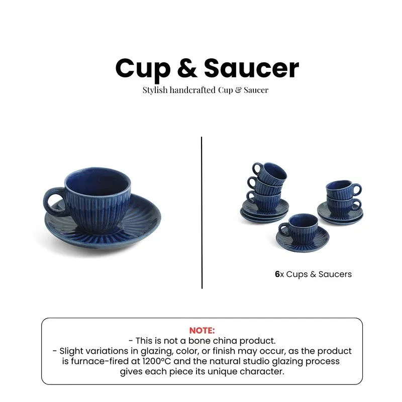 Midnight Ripped Cup & Saucer (150 Ml) - Set Of Six media 6
