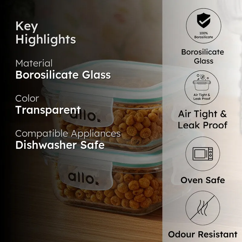 Oliva Square Glass Storage Container (320 ML) - Set Of Two media 2