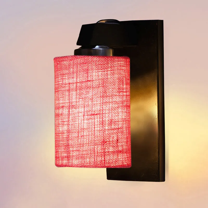 Eyrie Jute & Wooden Wall Lamp - Pink media 4