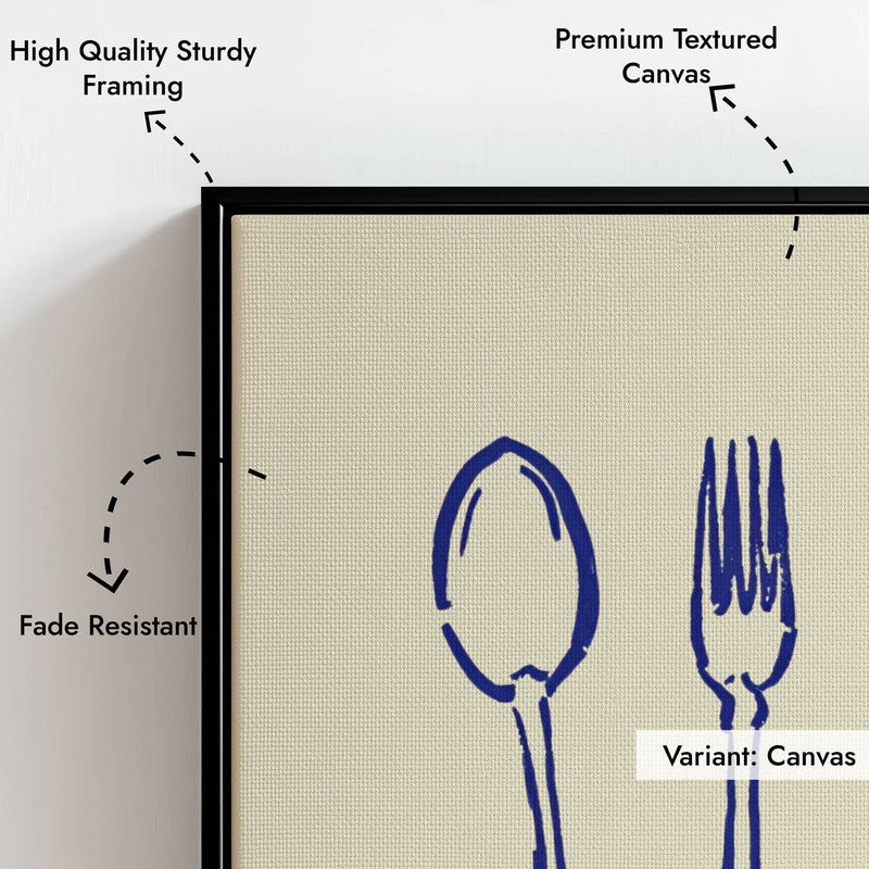 MonoCutlery  Archival Canvas Wall Art - Black media 7