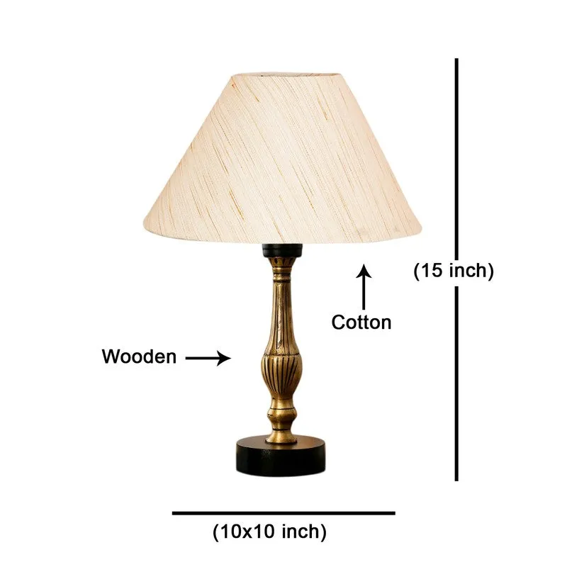 Aurelo Arvo Wooden Table Lamp - Ivory media 8