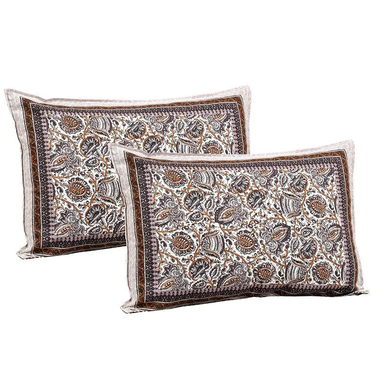 Panja Ethnic Cotton Bedsheet (Dark Grey) - 180 TC media 4