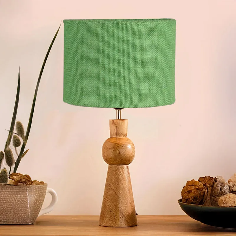 Angler Jute Wooden Table Lamp - Green,Brown media 2