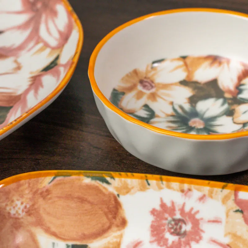 Blush Petal Porcelain Platter - Four Piece Set media 4