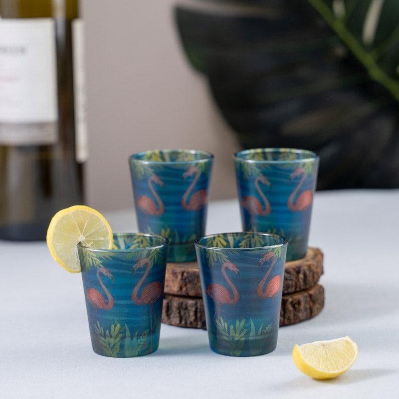 Flamingo Shore Frosted Shot Glass (30 ml) - Set Of Four