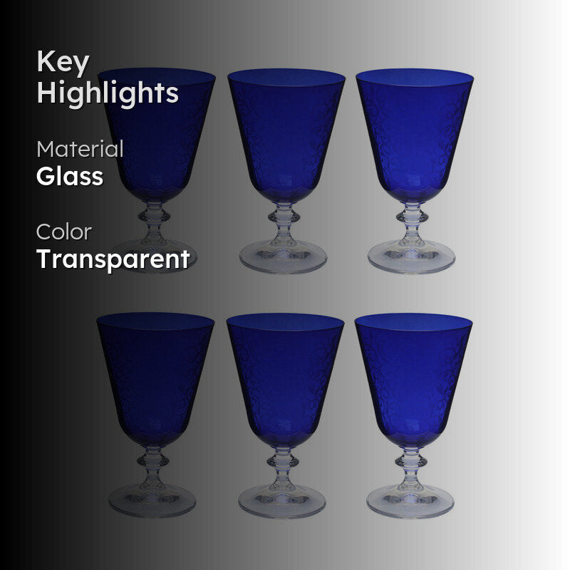 Layla Bohemia Crystal Goblet Glasses (350 ML) - Set of Six media 2