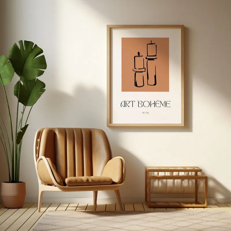 Ritual Calm Canvas Wall Painting With Brown Frame media 6