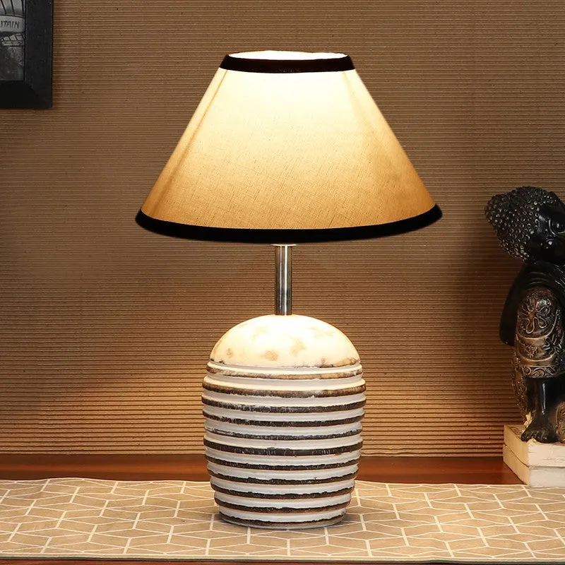 Lumexa Cotton Table Lamp With Wooden Base - White media 3