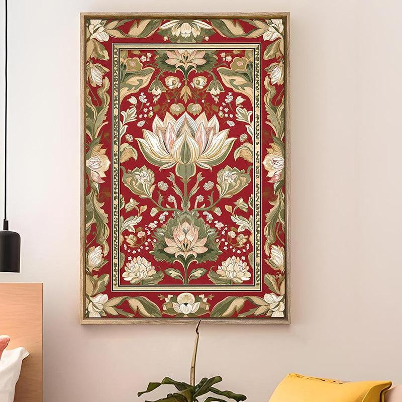 Sitaron ki Phool Canvas Traditional Wall Art With Frame media 4
