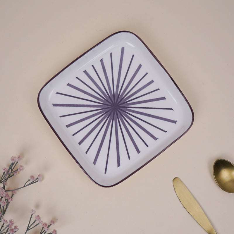 Mario Maroon Square Snack Plate - Set Of Six media 4