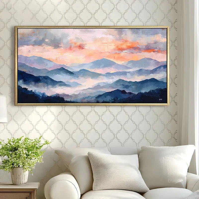 Mountain Veil Canvas Wall Painting With Frame media 4