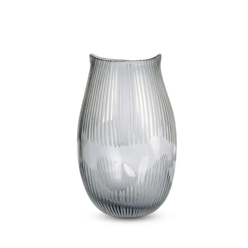 Gridon Glass Vase - Grey media 4
