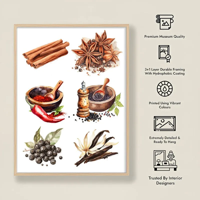 Whispers Of Spice Framed Canvas Archival Canvas Wall Painting - Natural Brown Frame media 7