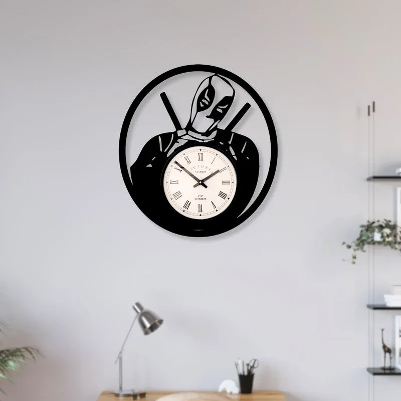 Maskara Steel Analog Wall Clock - Black media 3