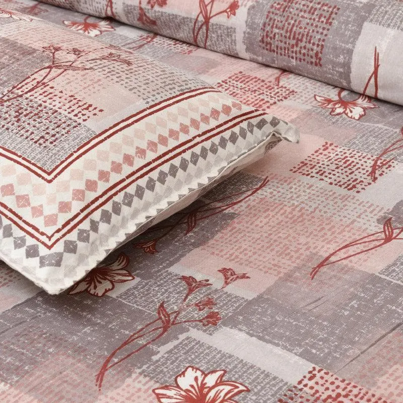 Bloomsie Checkers Cotton Bedsheet (Pink) - 160 TC media 5