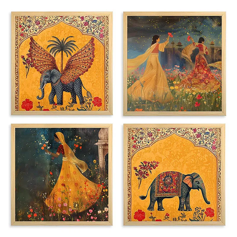 Wings Of Hathi Wall Art - Set Of Four media 3