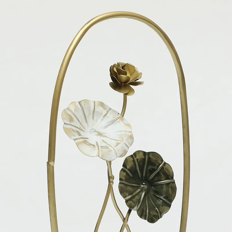 Botanical Elegance Metal & Wood Showpiece media 4