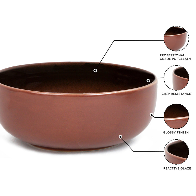 Caspian Porcelain Dip Bowl (Brown/160 mL) - Set Of Six media 5