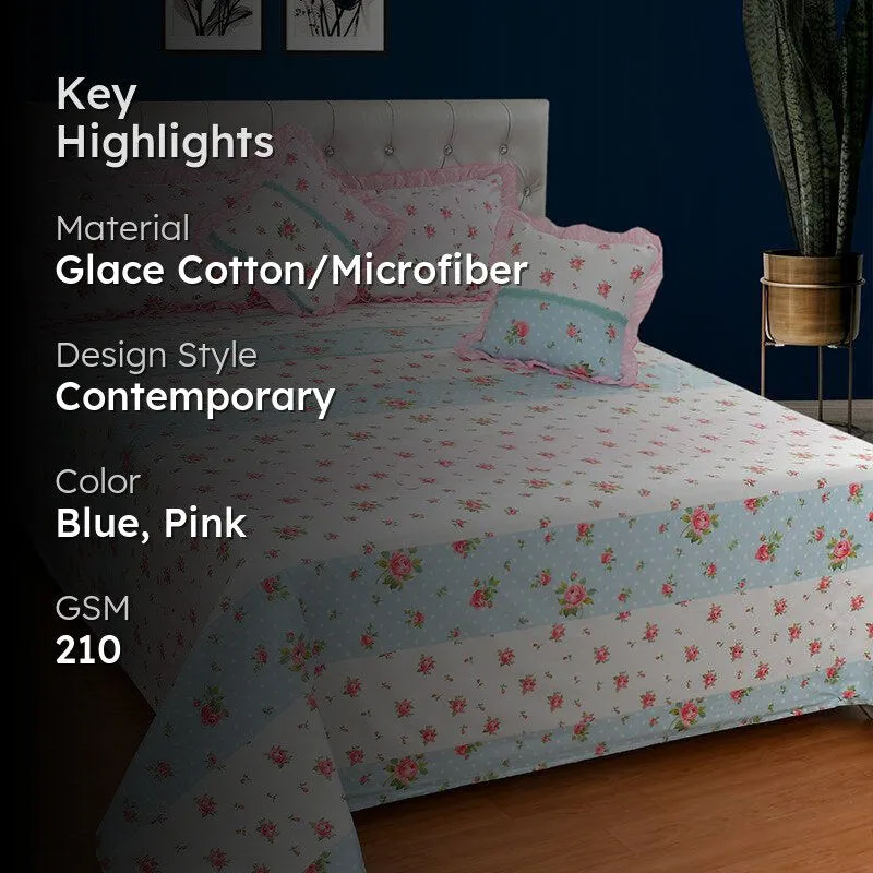Calgary Plains Floral Frilled Bedding Set - Five Piece Set media 2