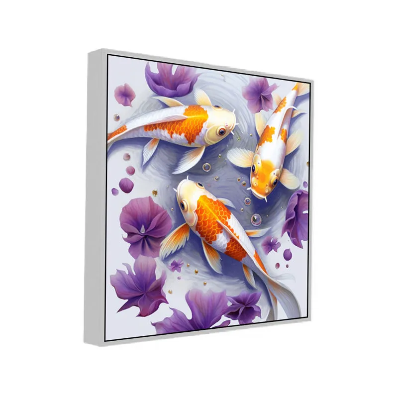 Koi Pastels Canvas Wall Art With Frame media 3