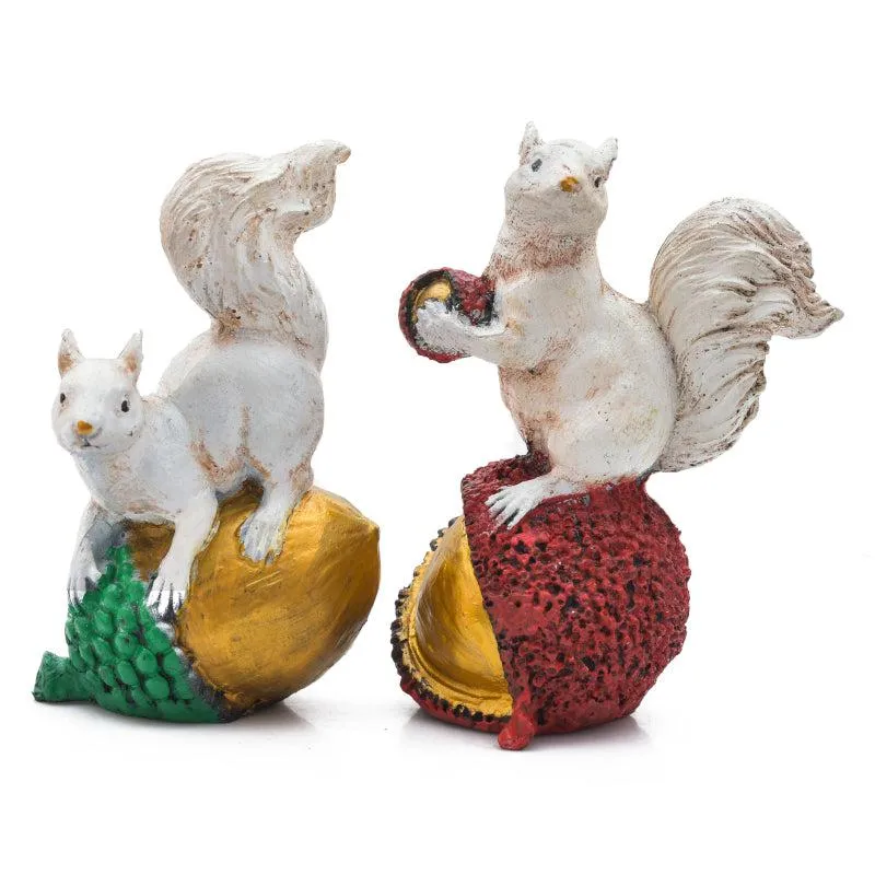 Acorn Steal Squirrel Showpiece - Set Of Two media 4