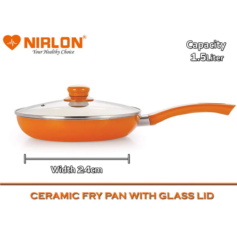 Nirlon Ceramic Coating Frying Pan With Lid - 1500 ML/9 Inches media 3