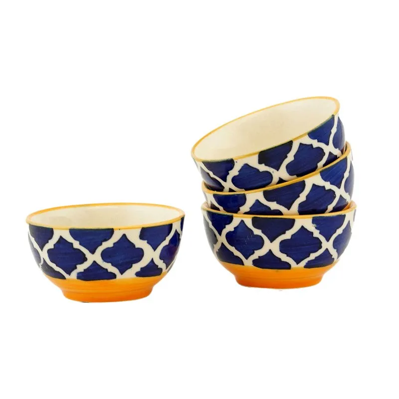 Nibbera Ceramic Snack Bowls (Blue, 180 mL Each) - Set Of Six media 4