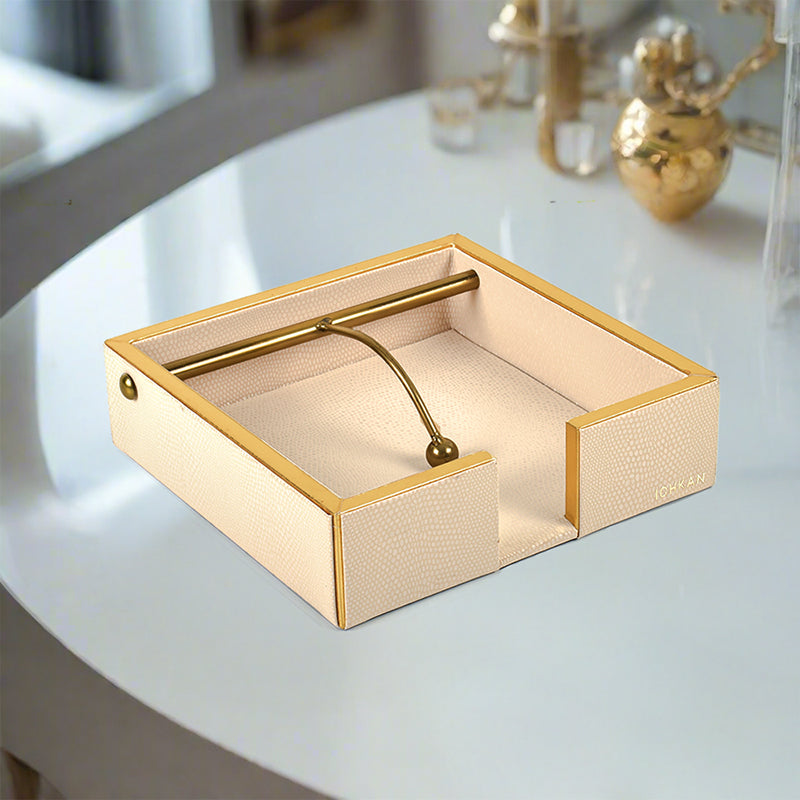 Tisquo Faux Leather Tissue Holder - Ivory