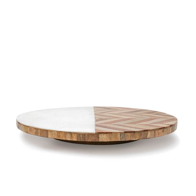 Half Halt (Wood,Resin) Lazy Susan - 16.2x16.2x2 inch