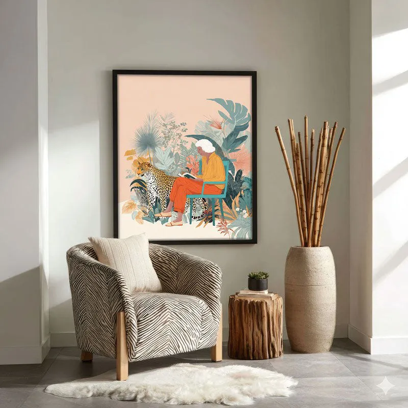 Solitude Safari Canvas Wall Painting - Black Frame media 4