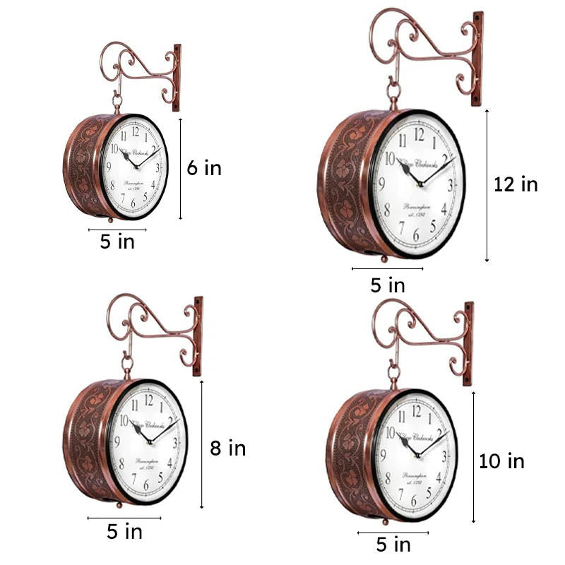 Railway Regency Double - Sided Vintage Wall Clock - Copper media 10