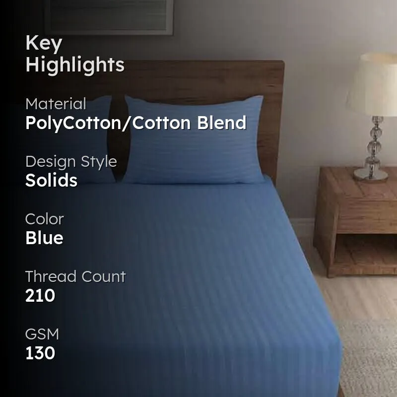 Striped Wonder Bedsheet (Blue) - 130 GSM media 2