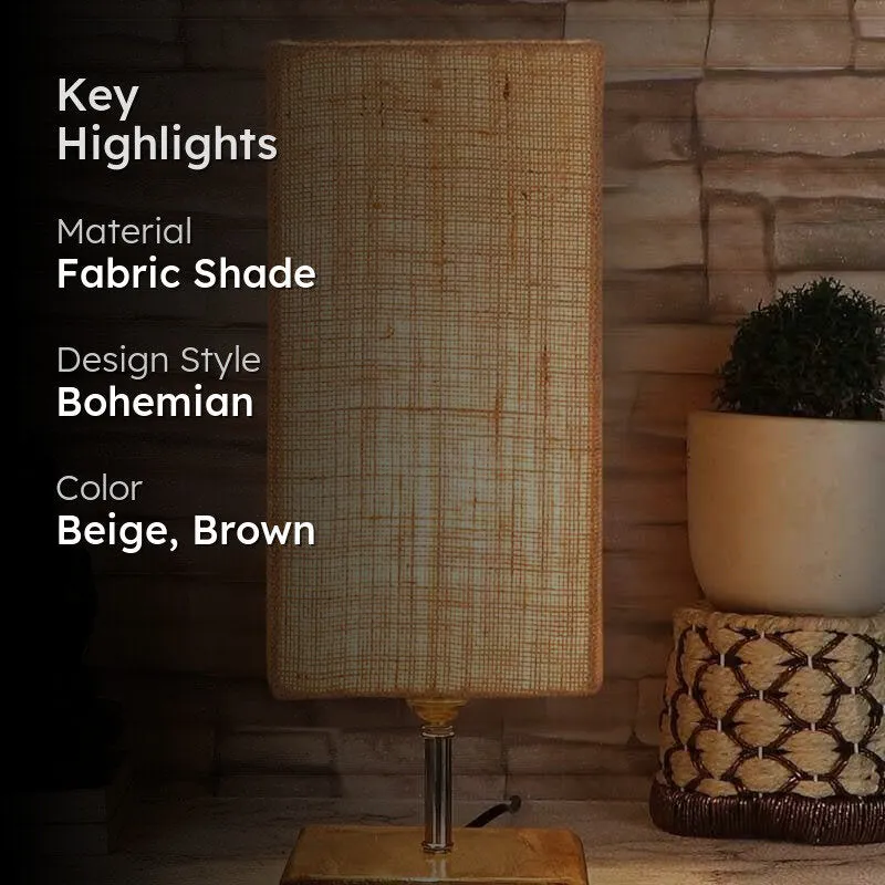 Sikoya Jute Fabric Table Lamp - Beige,Brown media 2
