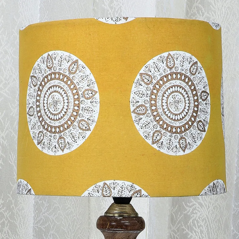 Mandala Merry Totem Printed Mango Wood Table Lamp - Brown,Yellow,White media 3