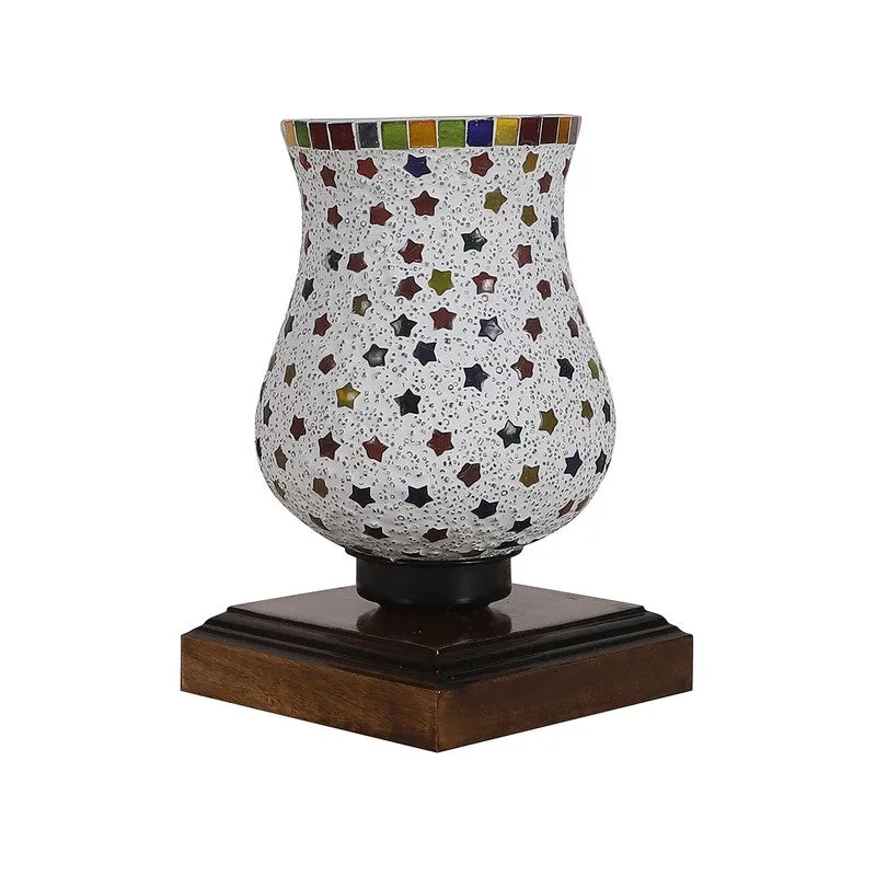 Spektrum Mosaic Glass Table Lamp With Wooden Base - Multicolor media 5