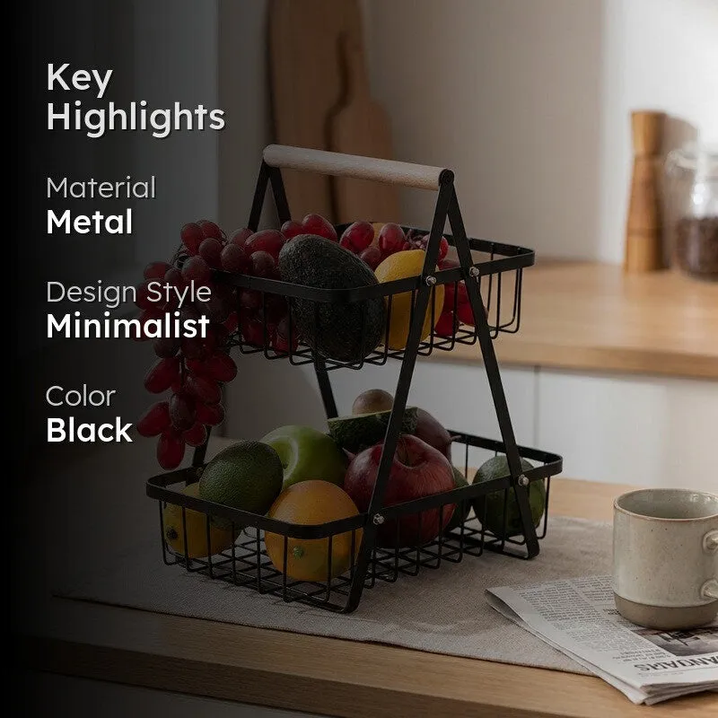 Harvest Nest Metal Fruit Basket - Black media 2